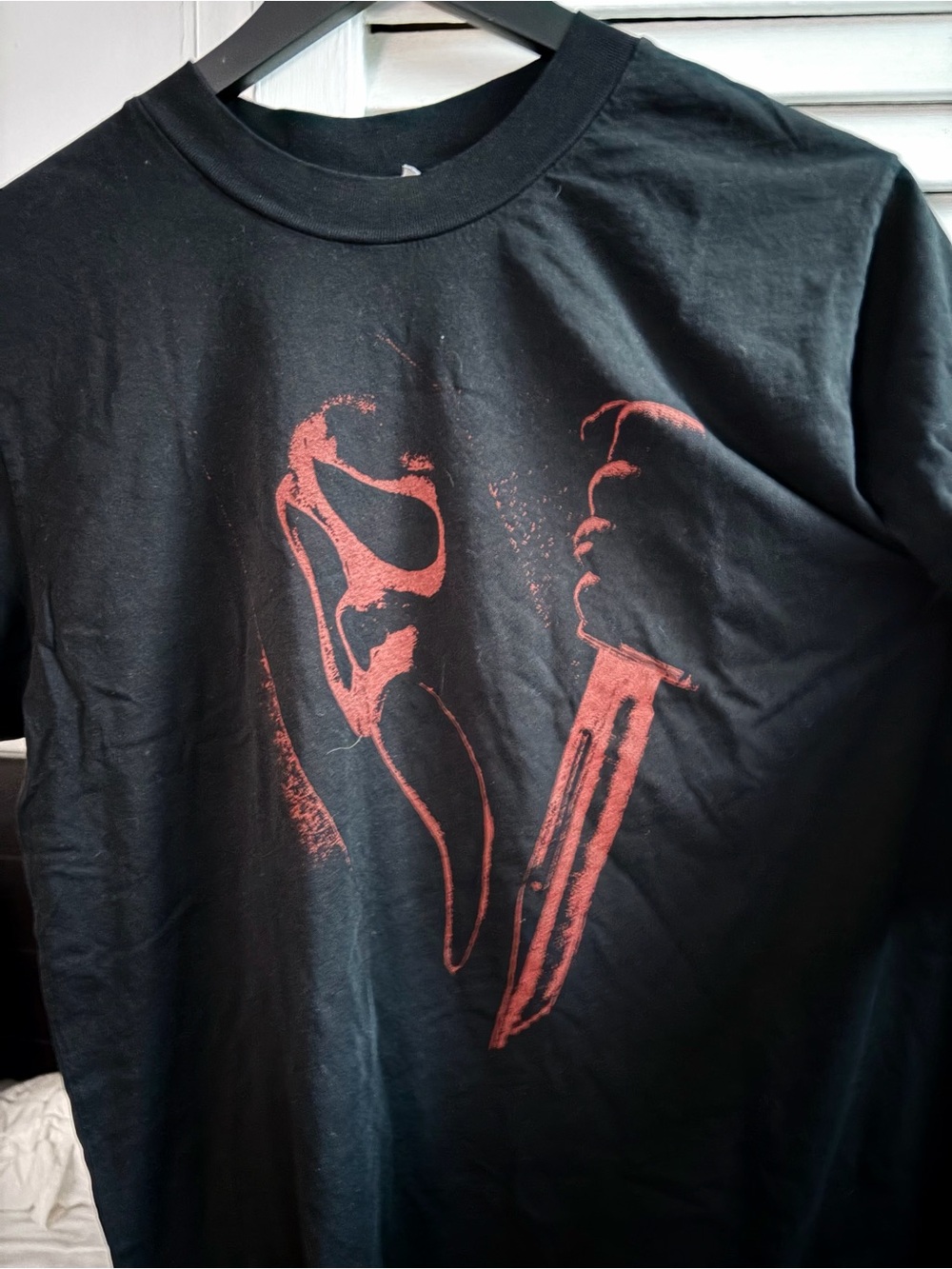 Black Graphic Tee with Red Knife Design - Picture 2 of 3